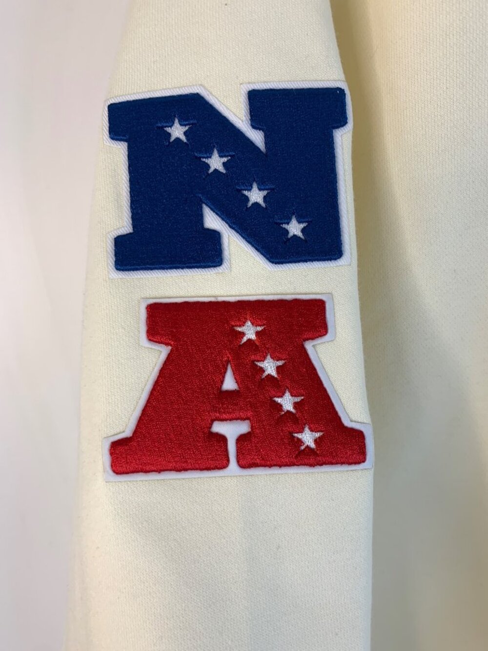 Womens NFL Super Bowl LVIII Cropped Hoodie Patches Size L Eggshell Cotton NWT - Picture 12 of 14